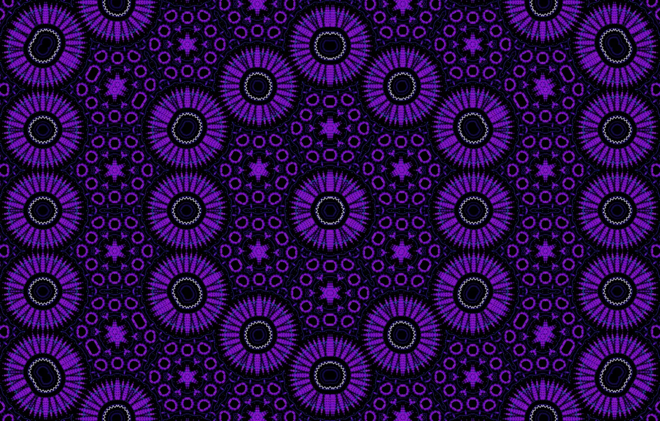 Photo wallpaper purple, circles, pattern, kaleidoscope