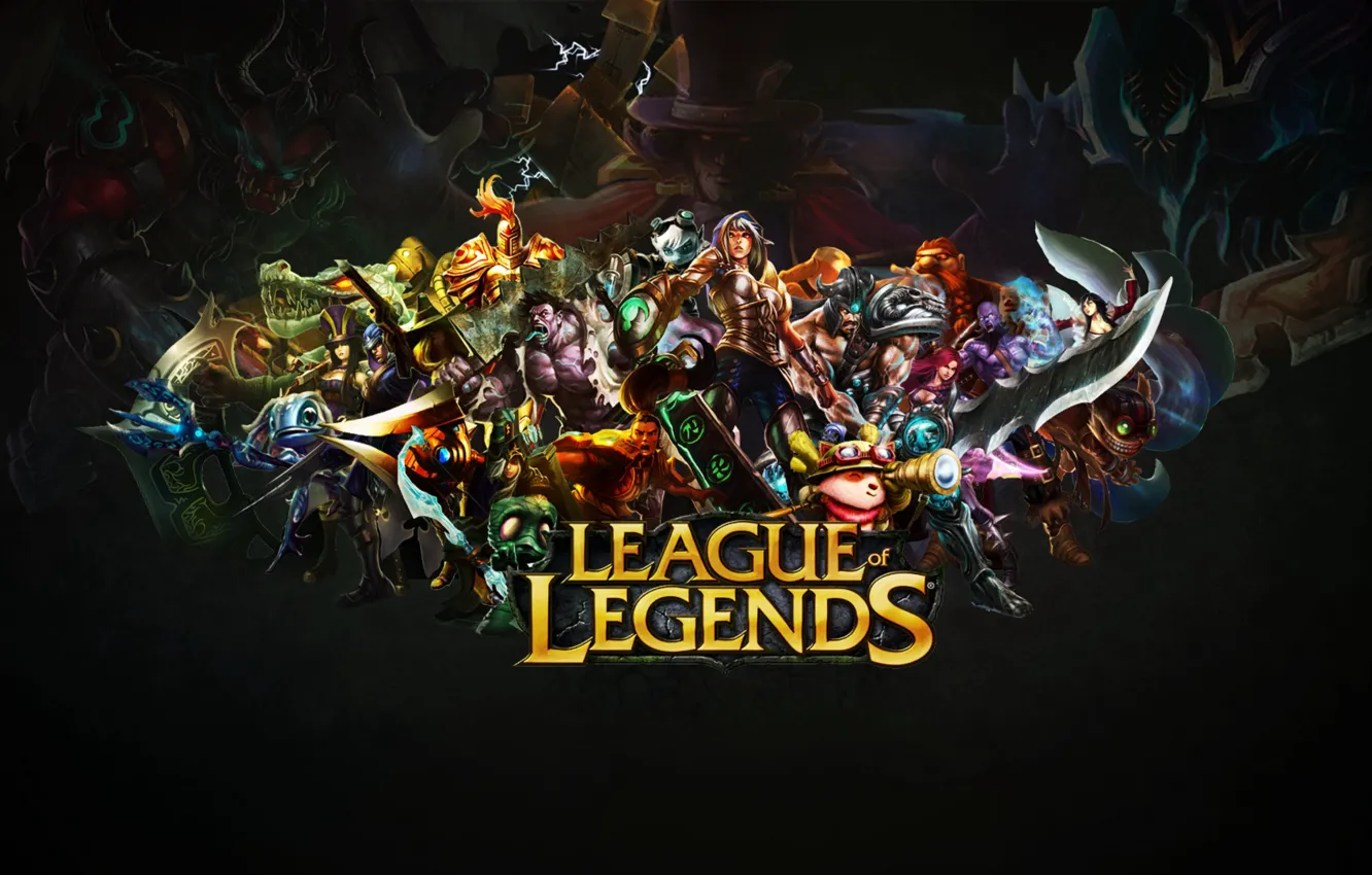 Photo wallpaper background, black background, characters, League of Legends, League Of Legends
