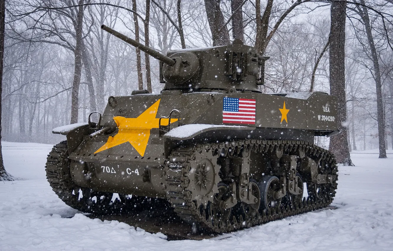 Photo wallpaper Stewart, light tank, M-5 Stuart