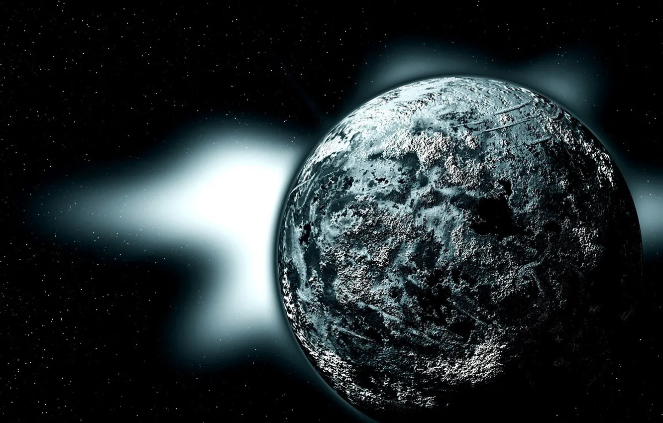 Photo wallpaper black, planet, gray, sci fi