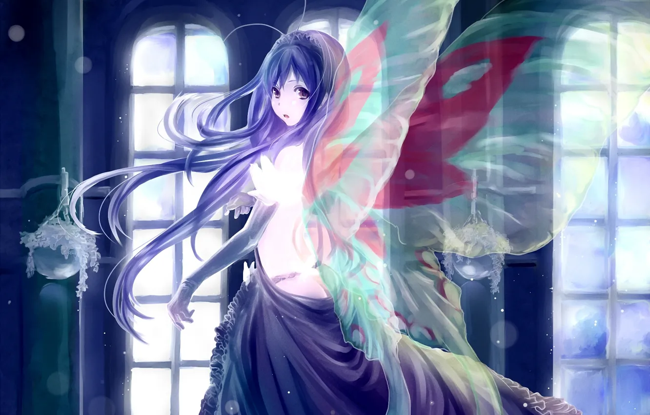 Photo wallpaper girl, Windows, wings, fairy, art, kuro yuki hime, accel world, poker-face-008