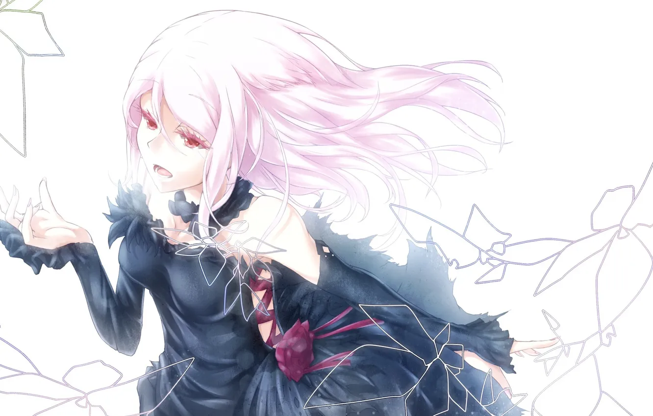 Photo wallpaper girl, flowers, roses, anime, art, guilty crown, inori yuzuriha, ge nyu