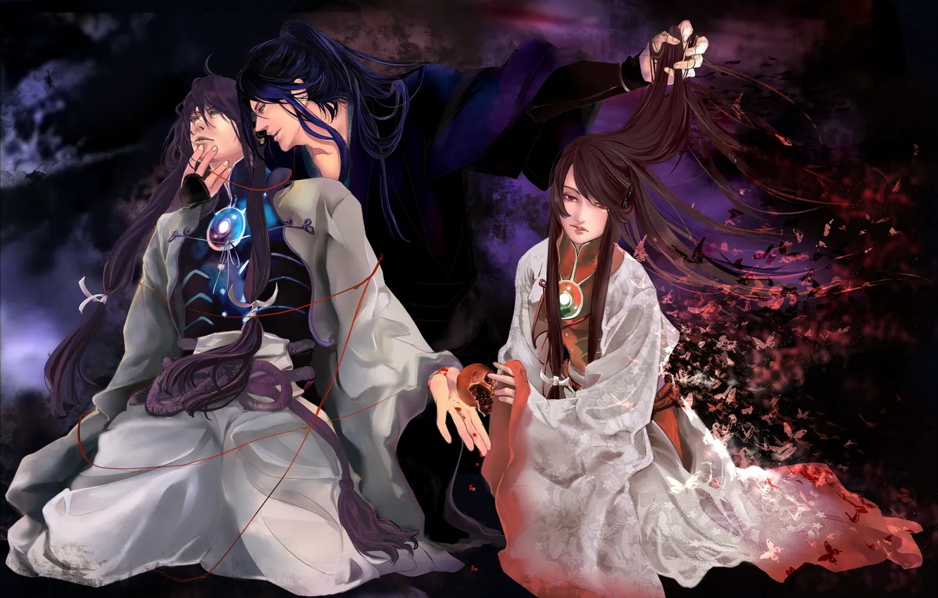 Photo wallpaper girl, hugs, guy, vocaloid, Vocaloid, art, garnet, kamui gakupo
