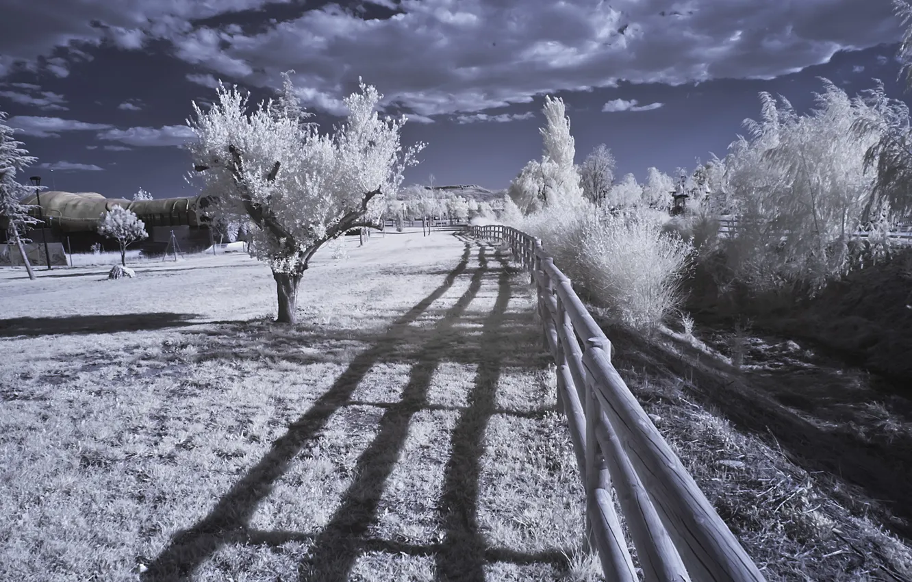 Photo wallpaper landscape, nature, infrared