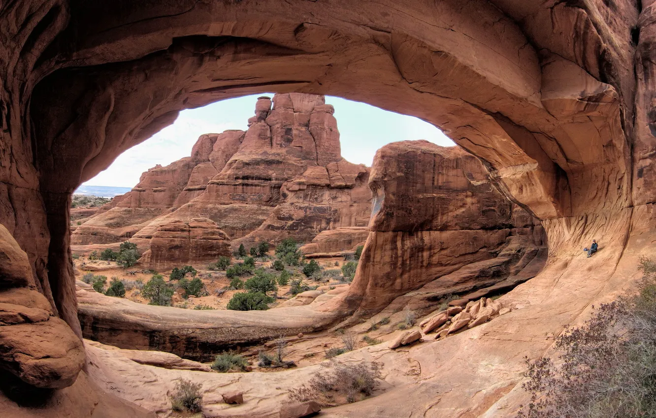 Photo wallpaper panorama, arches national park, Tower Arch