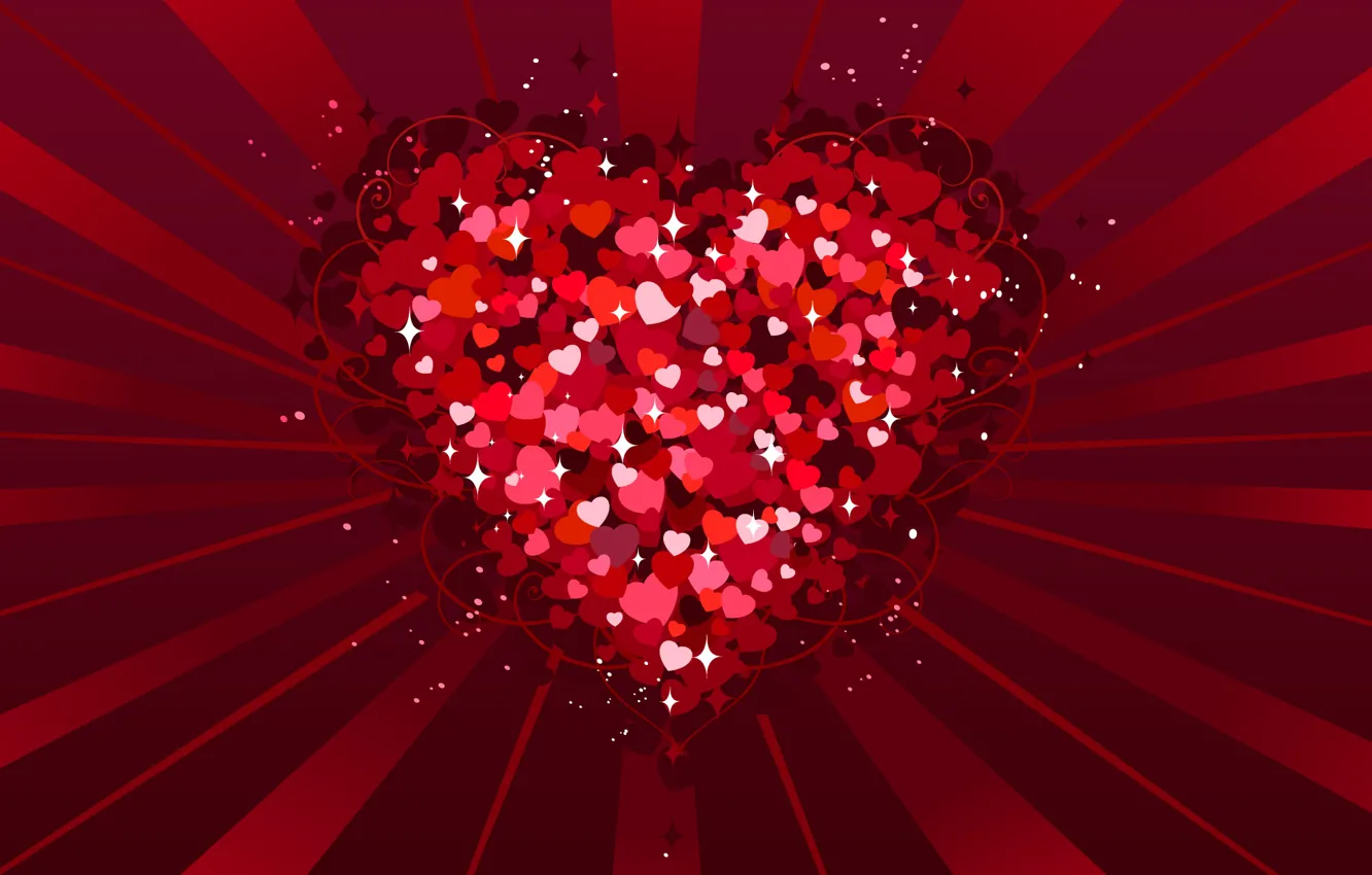 Photo wallpaper love, red, heart, Valentine's day