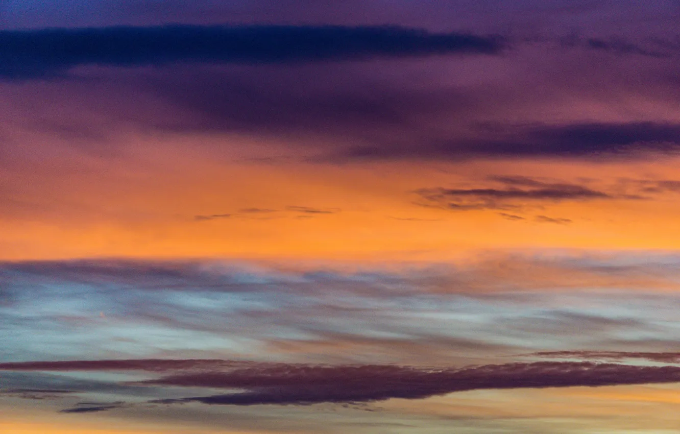 Photo wallpaper colorful, twilight, sky, sunset, pink, clouds, orange, dusk