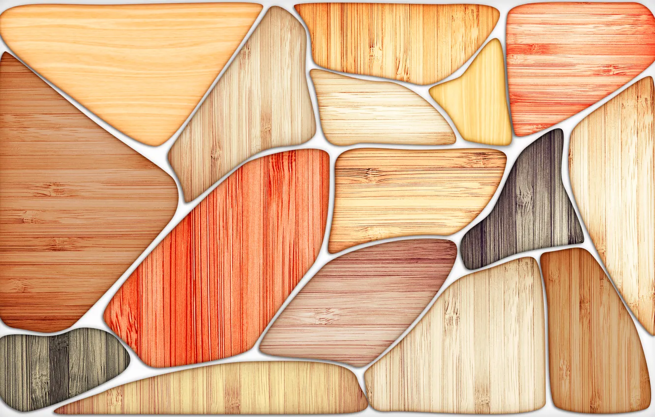Photo wallpaper mosaic, tree, color, wood, slice