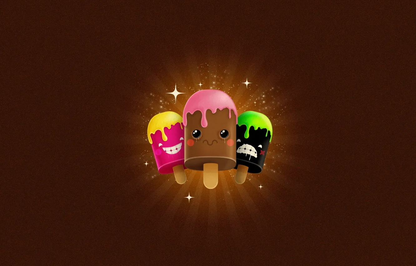 Photo wallpaper color, minimalism, ice cream