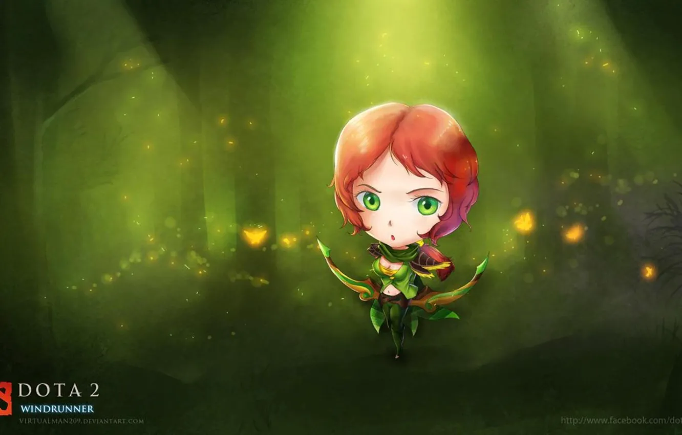 Photo wallpaper chibi, dota 2, windrunner, virtualman209, windranger