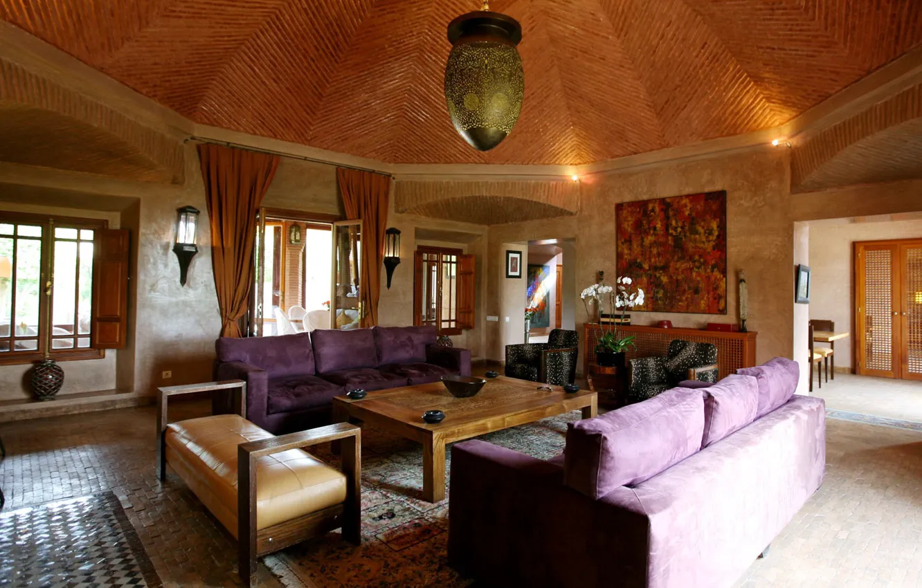 Photo wallpaper design, style, interior, living room, Morocco, Marrakech, Villa Kya