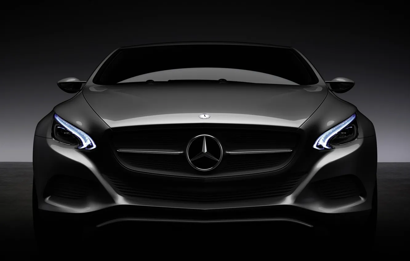 Photo wallpaper lights, Mercedes, dark, tone