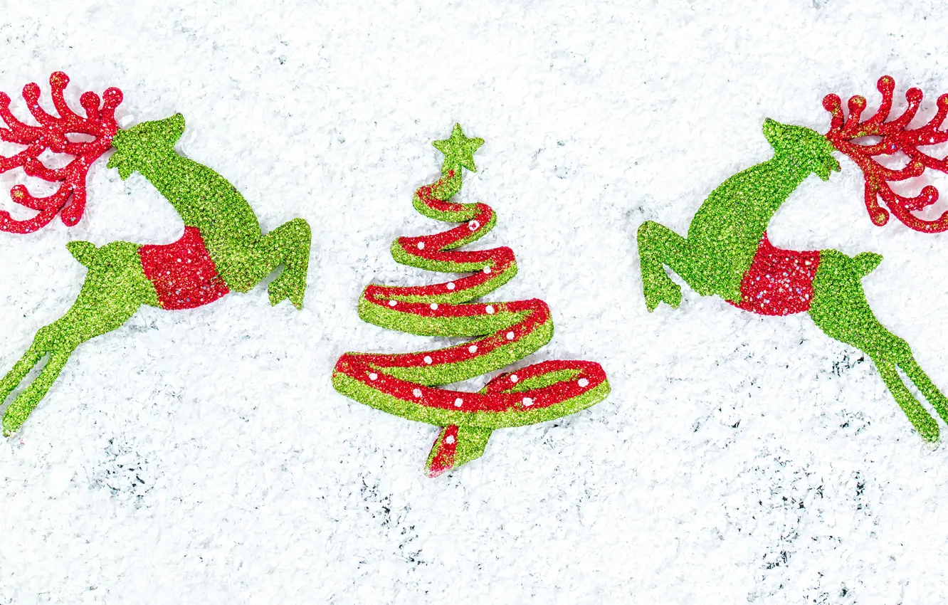 Photo wallpaper photo, tree, new year, deer