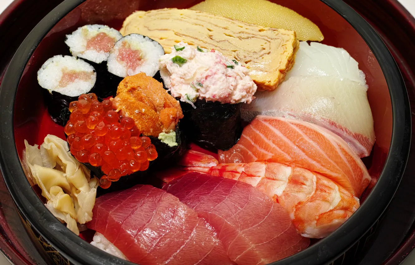 Photo wallpaper food, fish, plate, seafood