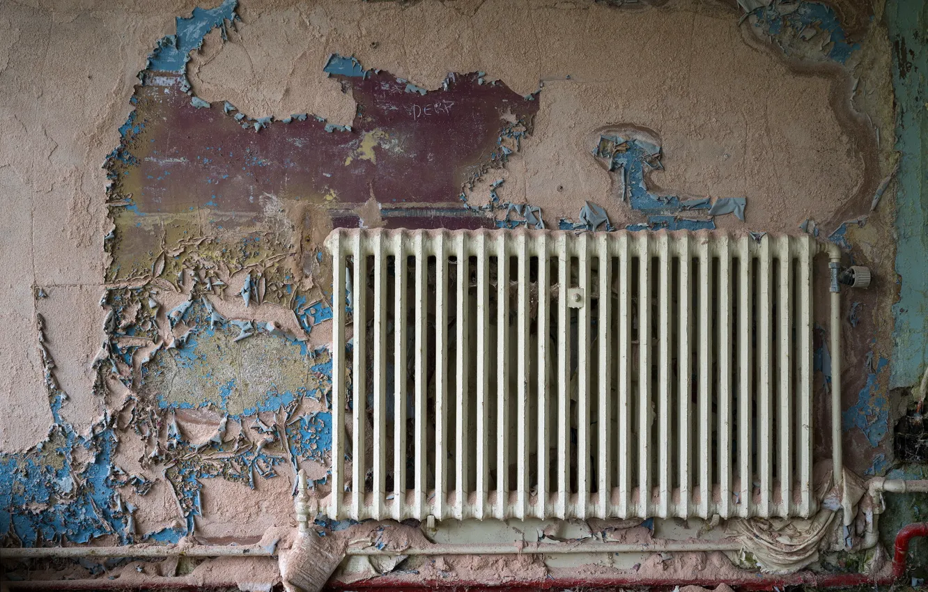 Photo wallpaper wall, pipe, battery