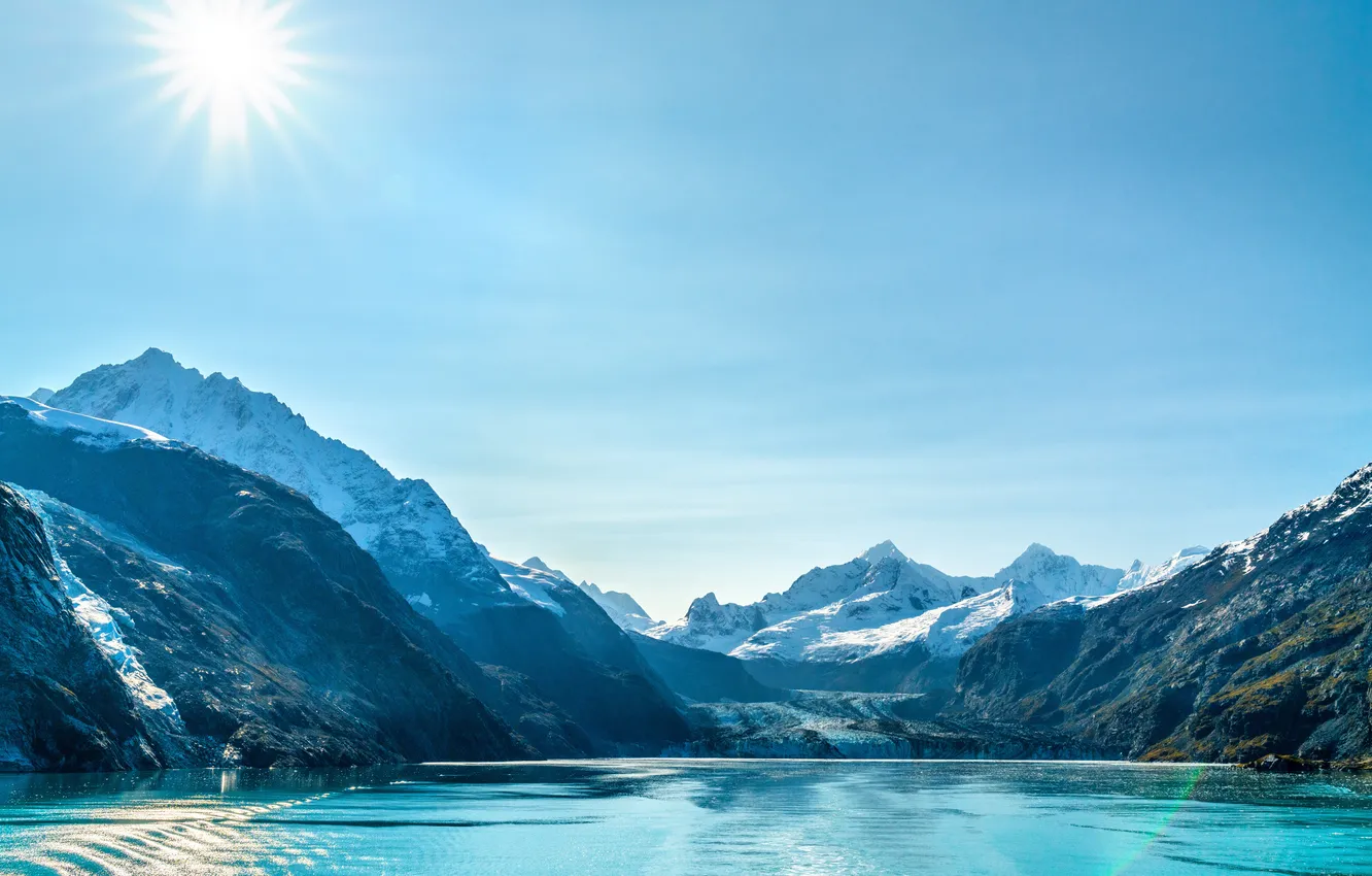 Photo wallpaper blue, background, alaska, bay, adventure, attraction, alaska cruise