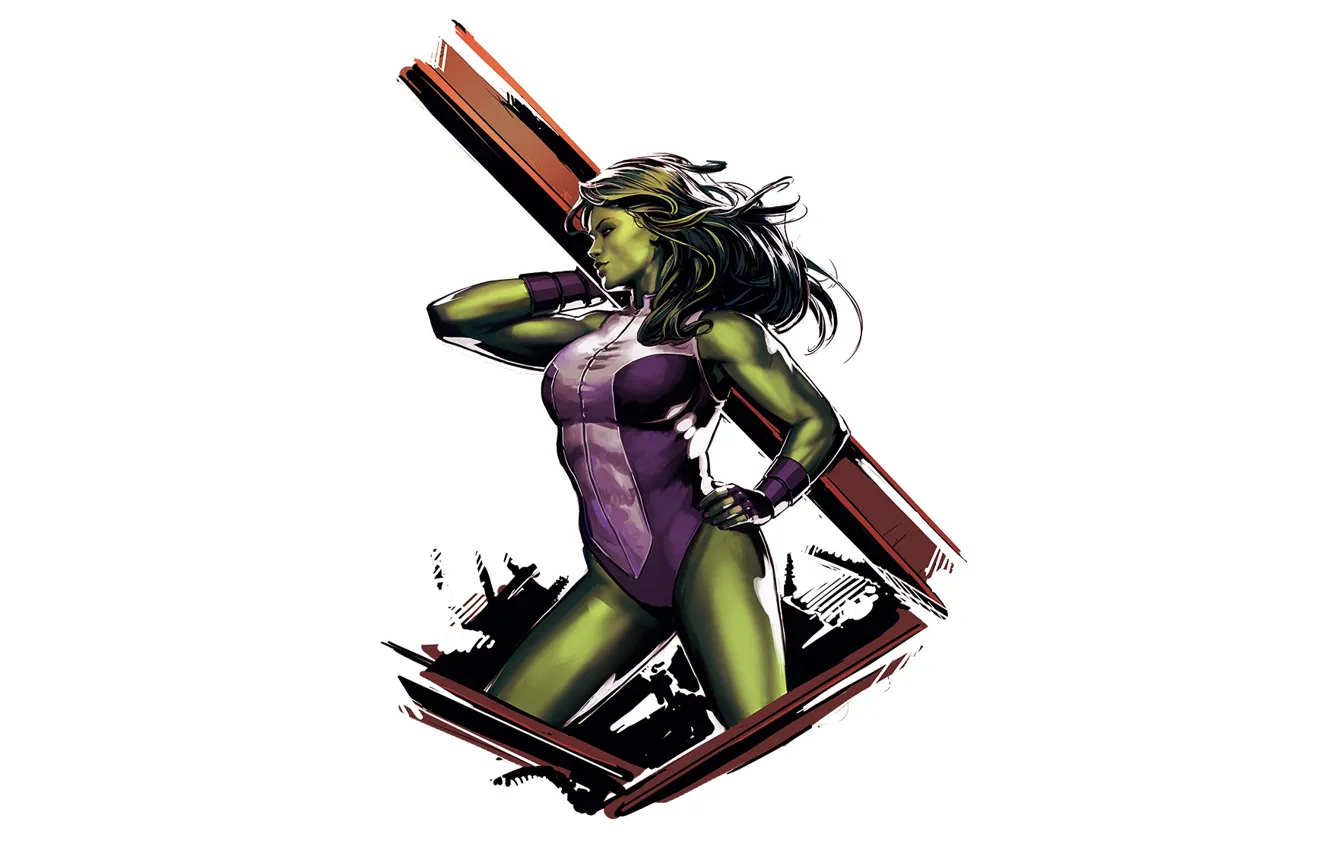 Photo wallpaper girl, Hulk, comic