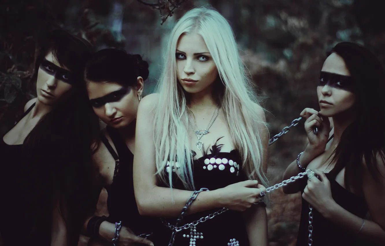 Photo wallpaper look, girl, nature, pose, style, magic, the demon, blonde