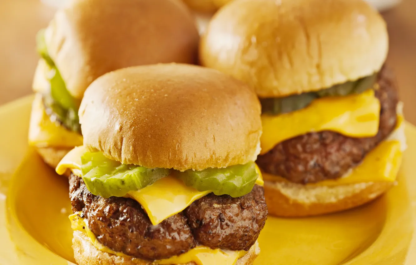 Photo wallpaper Hamburger, Food, Buns, Fast food