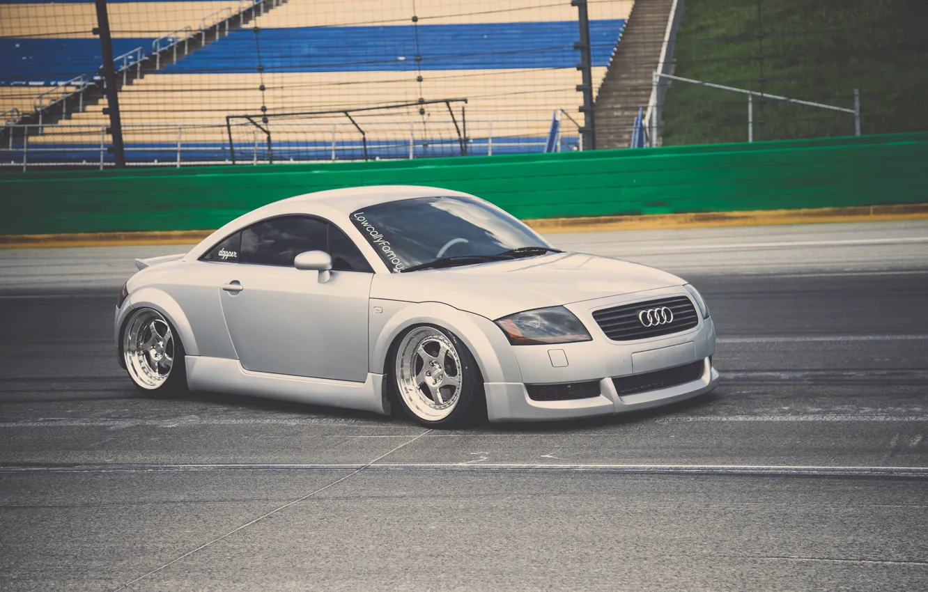 Photo wallpaper Audi, Audi, tuning, sports car, silver, stance