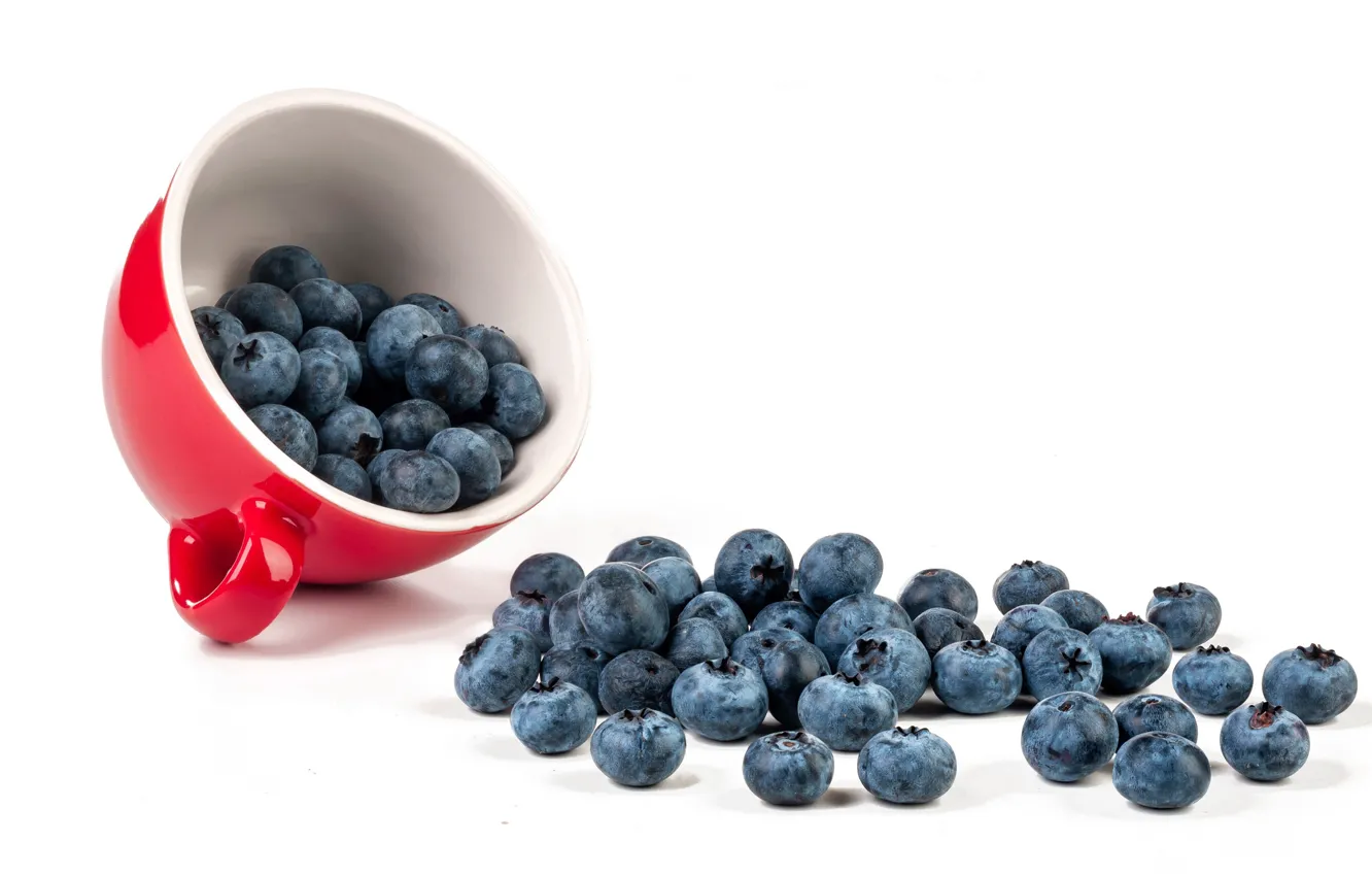 Photo wallpaper berries, blueberries, Cup