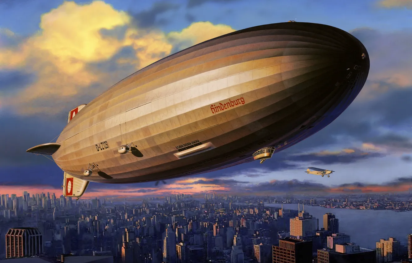 Photo wallpaper Germany, The airship, The Hindenburg, LZ 129