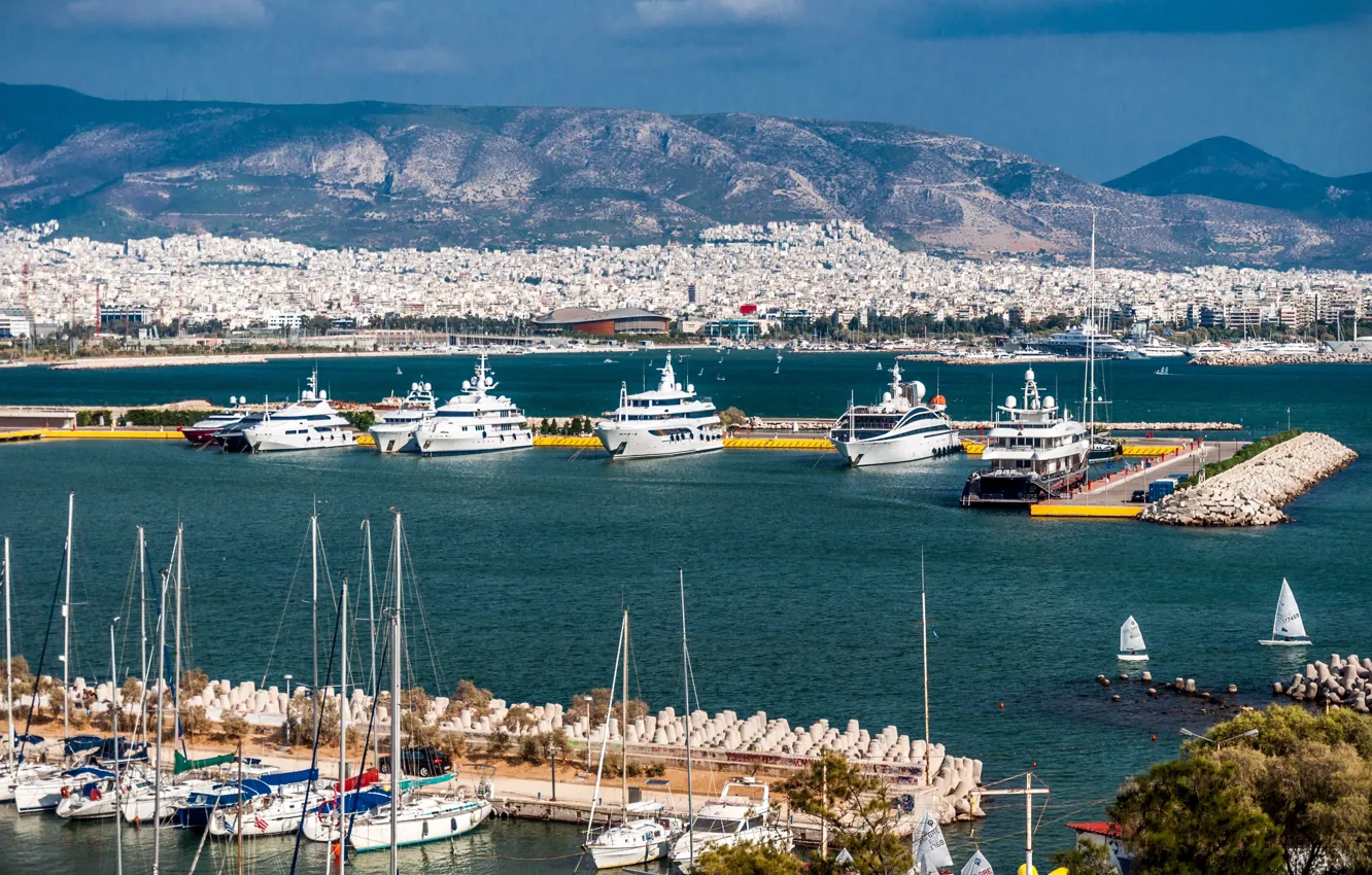 Photo wallpaper sea, Greece, sea, harbour, harbour, Greece, Pireus, Piraeus