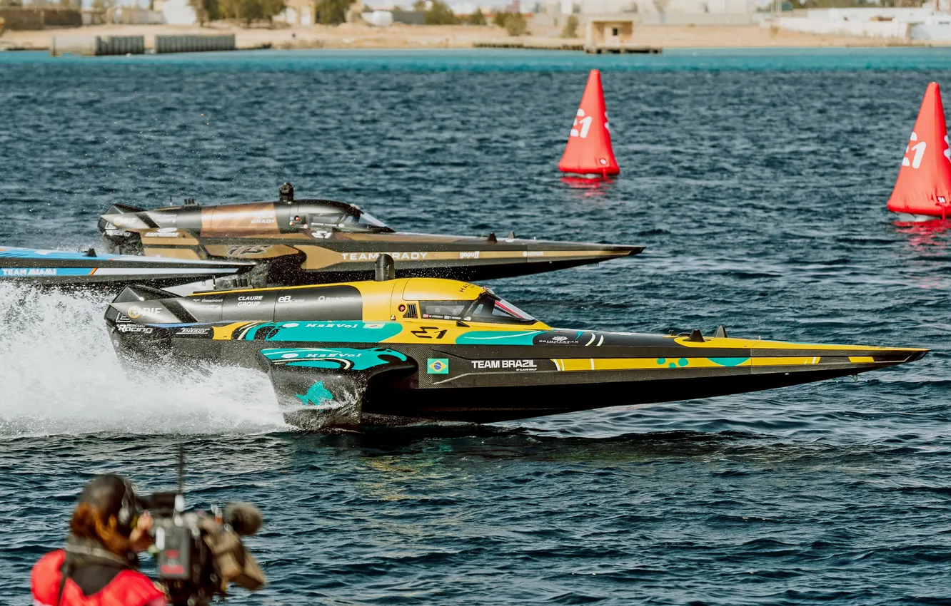 Photo wallpaper race, boat, speed