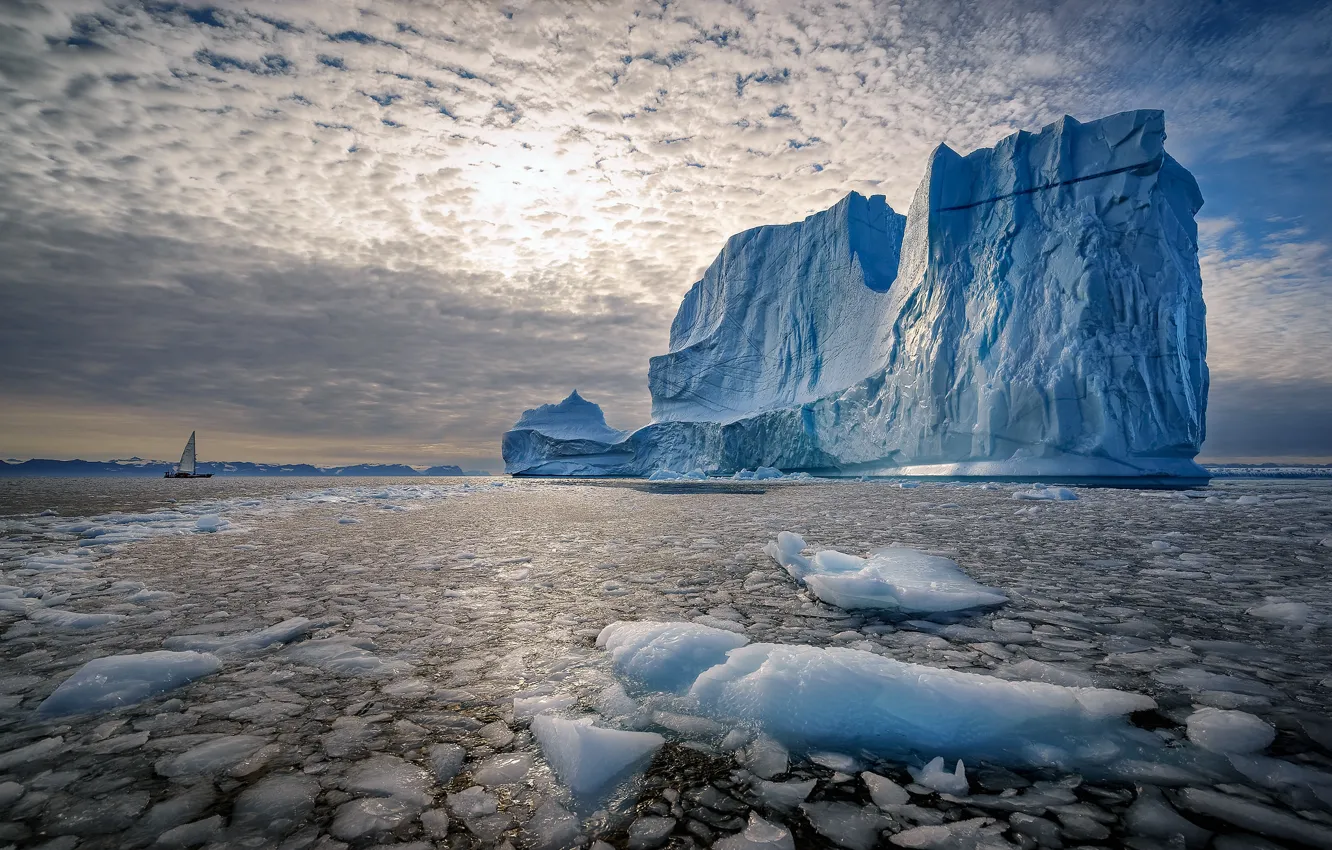 Photo wallpaper sea, nature, iceberg, Greenland, Ostgronland, Scoresby Sound