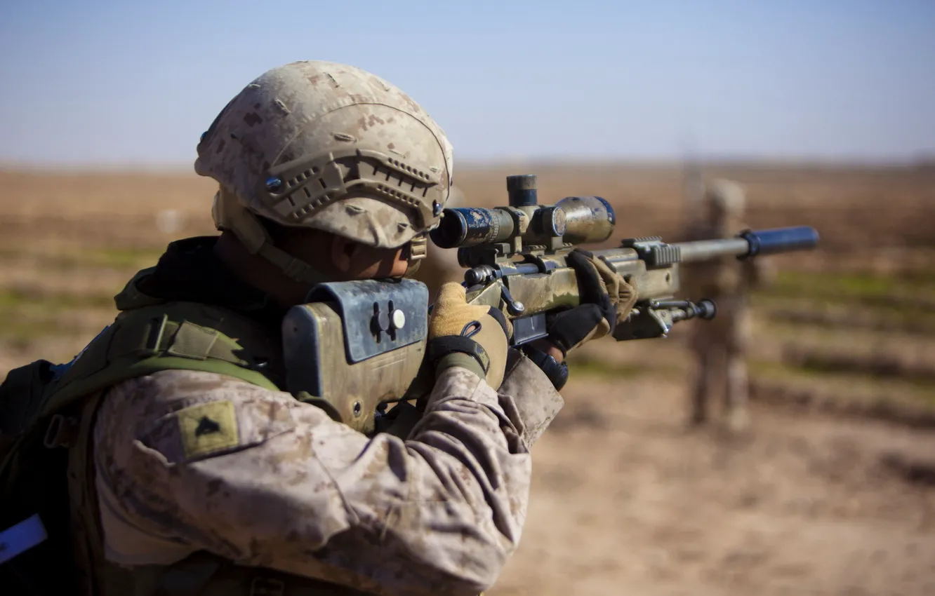 Photo wallpaper weapons, soldiers, United States Marine Corps