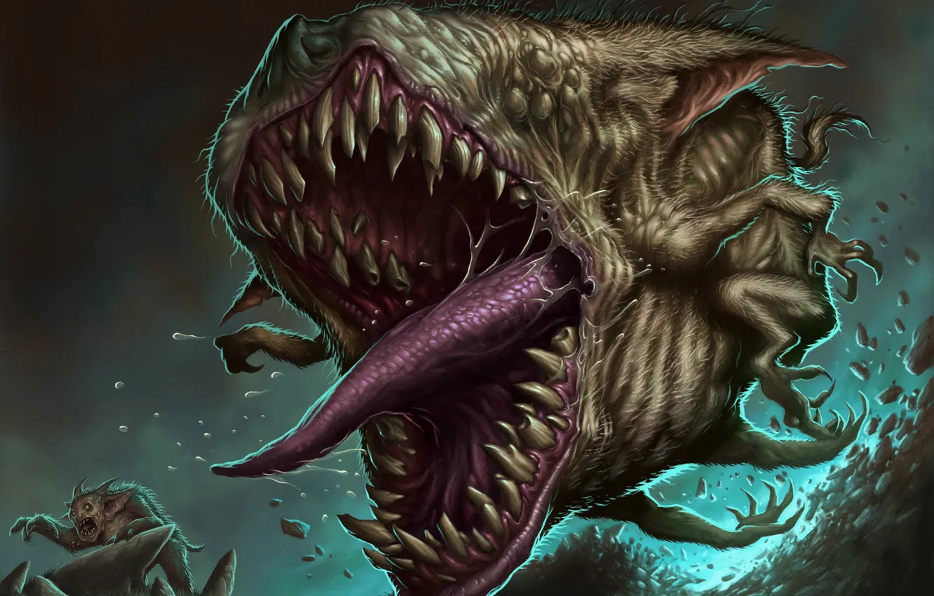 Photo wallpaper language, monster, teeth