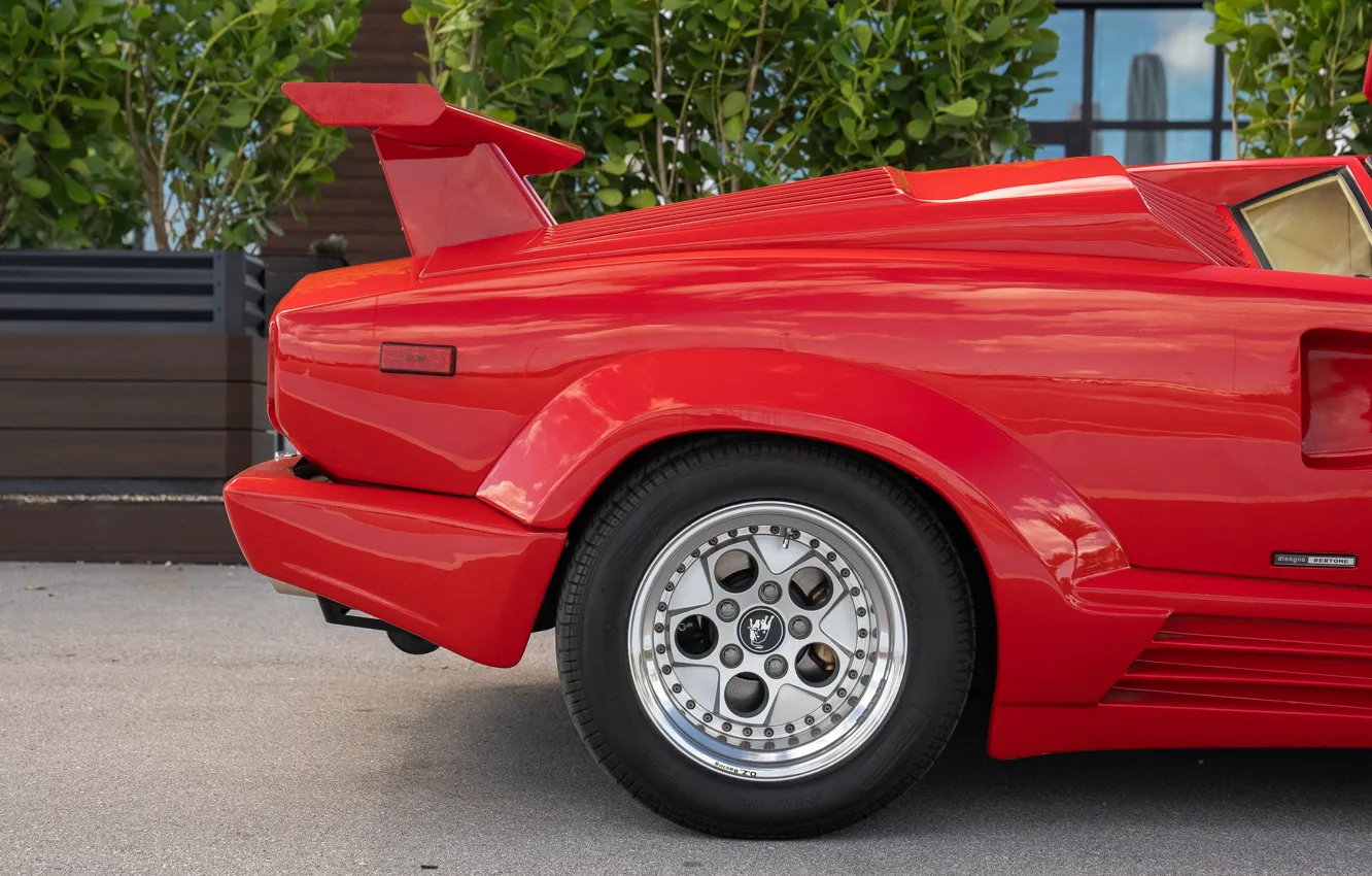 Photo wallpaper Lamborghini, wheel, Countach, Lamborghini, Lamborghini Countach 25th Anniversary