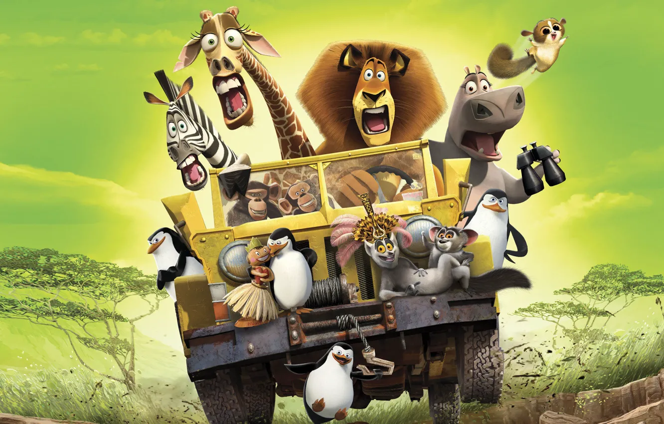 Photo wallpaper mood, cartoon, Savannah, Madagascar, Madagascar