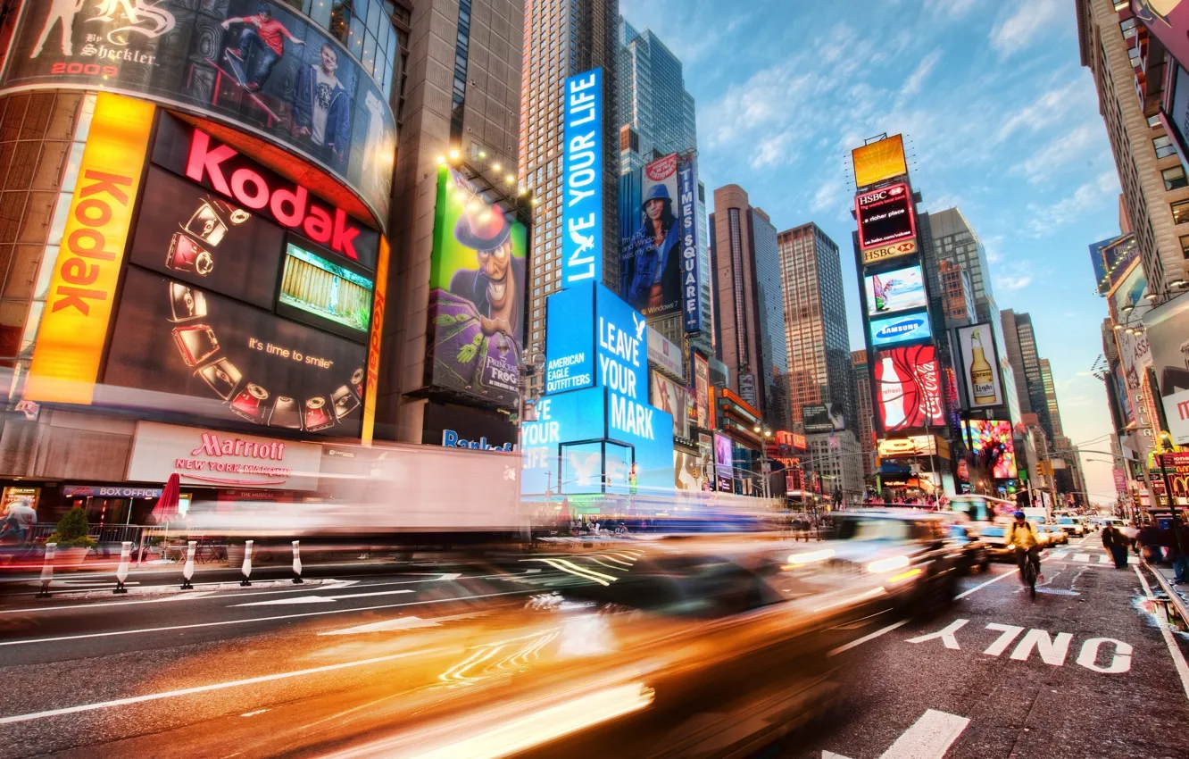 Photo wallpaper USA, America, square, Times, New York, Times Square