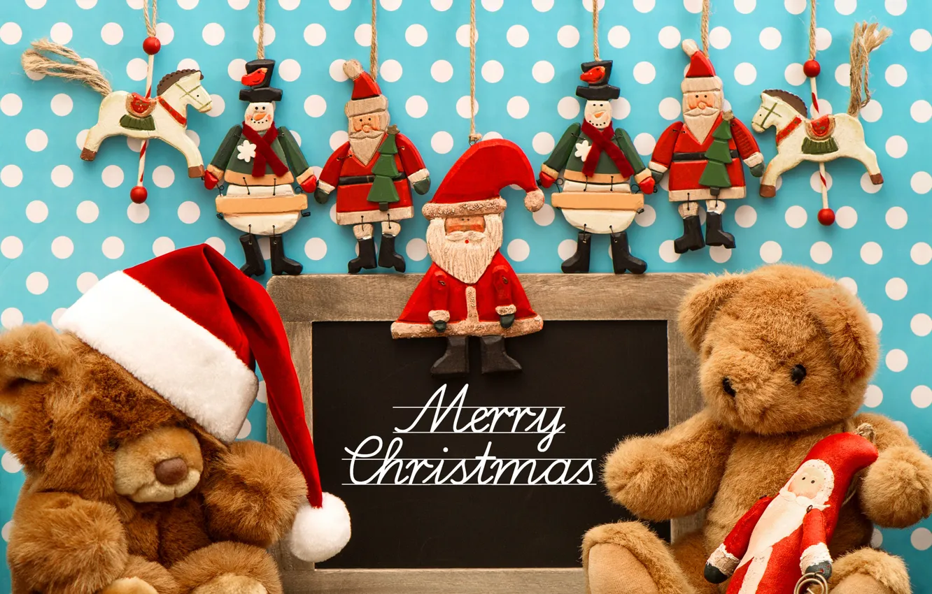 Photo wallpaper balls, decoration, holiday, New Year, Christmas, Christmas, New Year, teddy bear