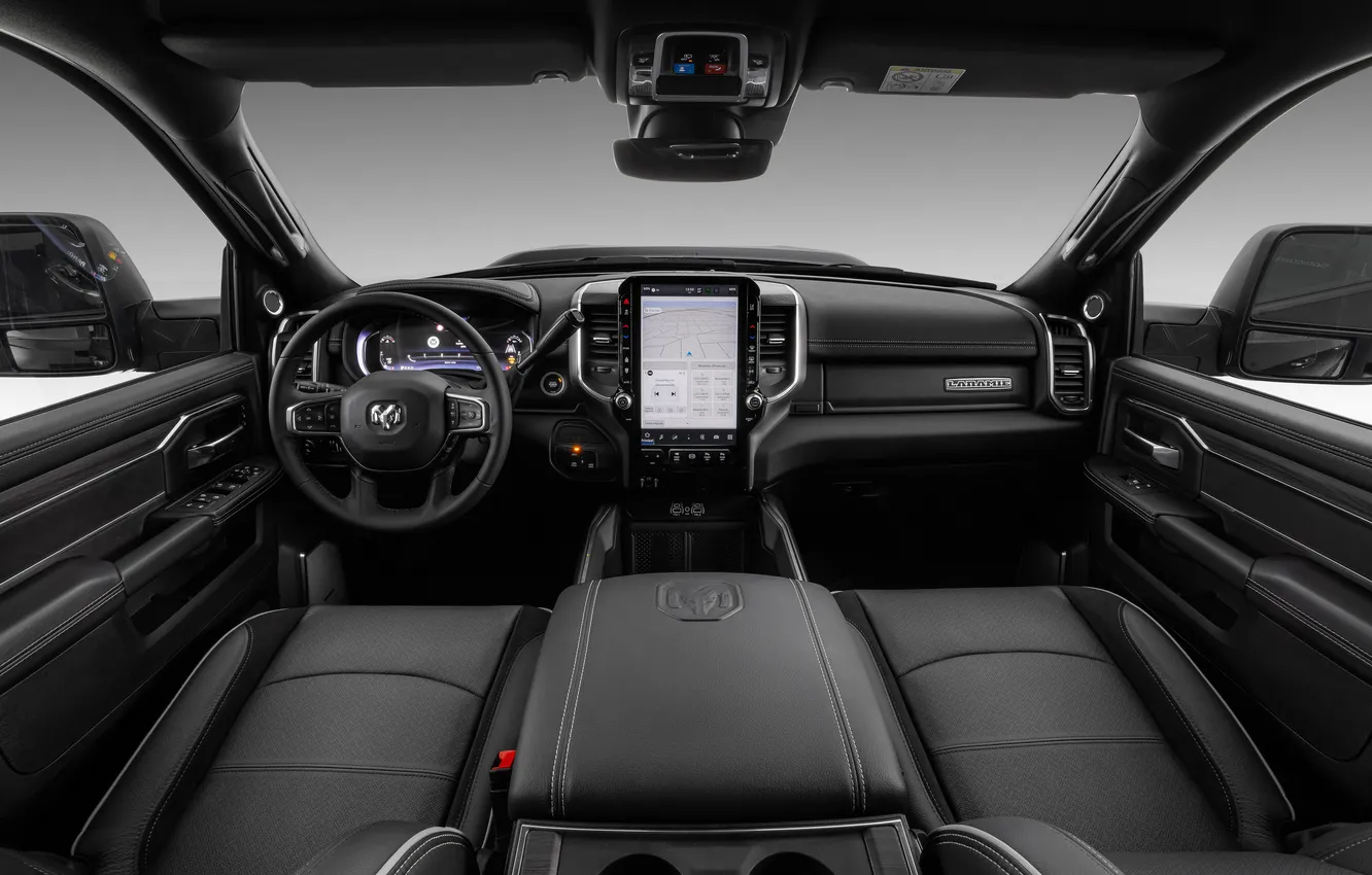 Photo wallpaper power, pickup, interior, Ram, Crew Cab, Night Edition, 2025, Ram 3500 Laramie