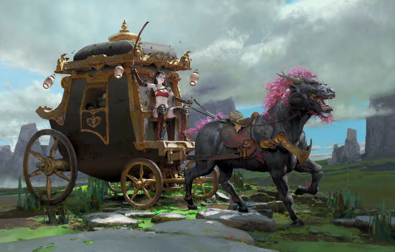 Photo wallpaper fantasy, art, coach, Ruan Jia, workshop demo