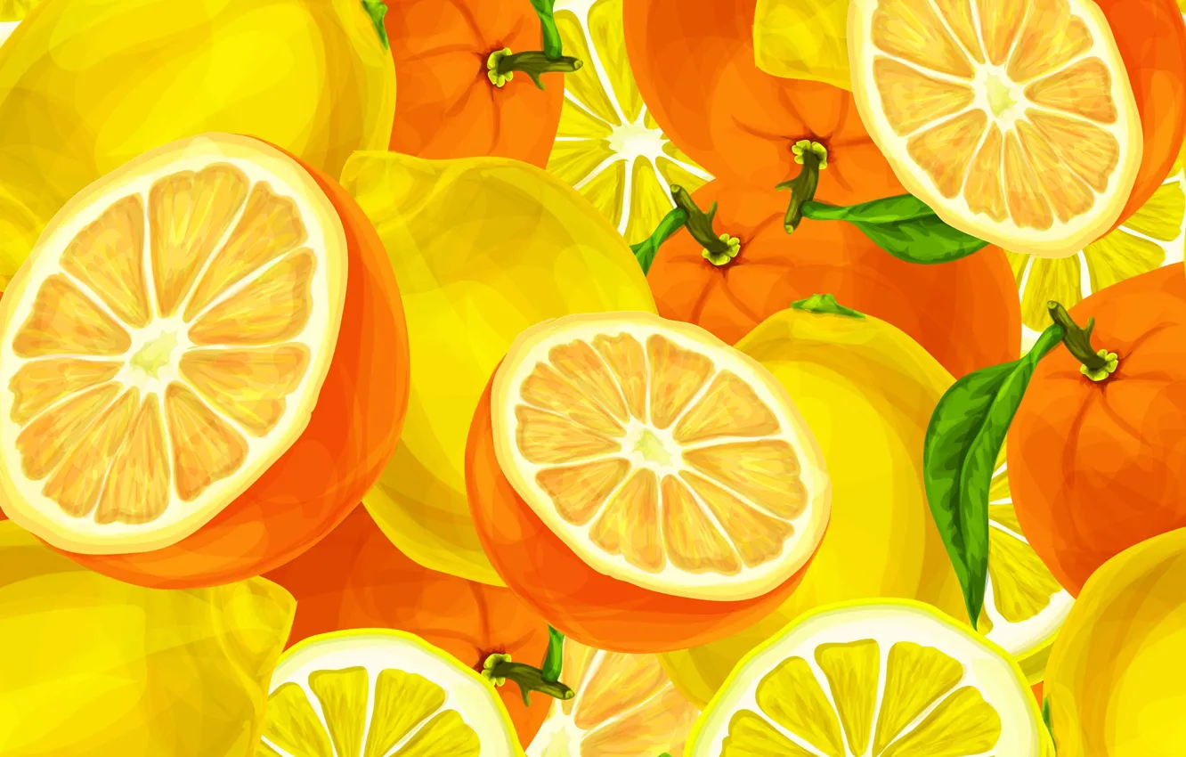 Photo wallpaper oranges, fruit, citrus