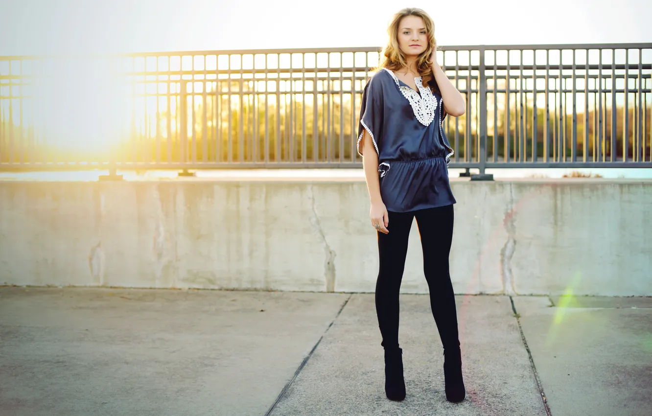 Photo wallpaper look, girl, the sun, blonde, ELMIRA