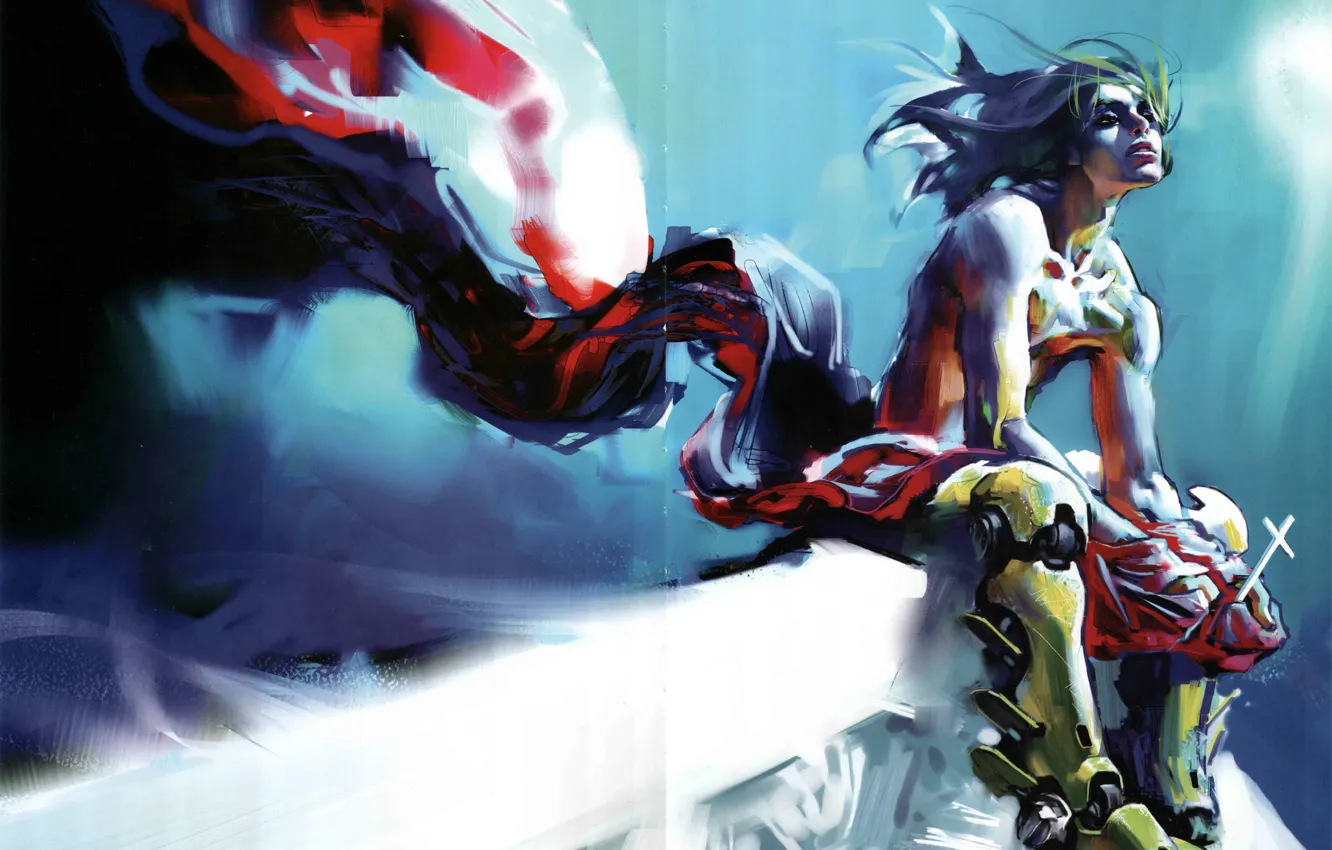 Photo wallpaper the wind, cross, guy, sitting, long hair, Zhang Bin, muscles, roller skates