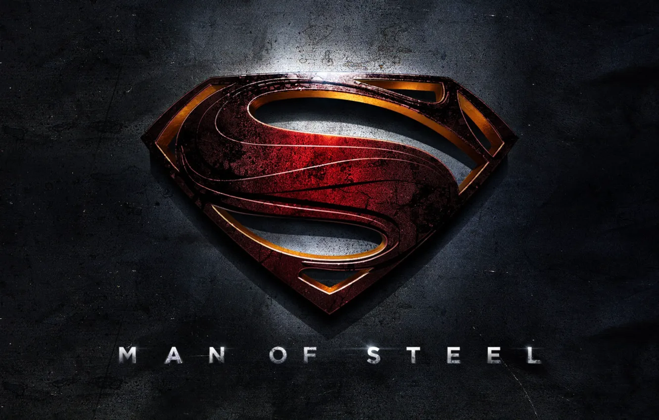 Photo wallpaper Poster, Logo, Superman, Man of steel, Man of Steel
