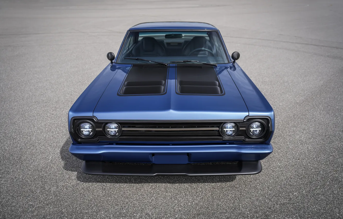 Photo wallpaper Light, Blue, Front, Plymouth, SEMA, Face, Sight, Plymouth GTX