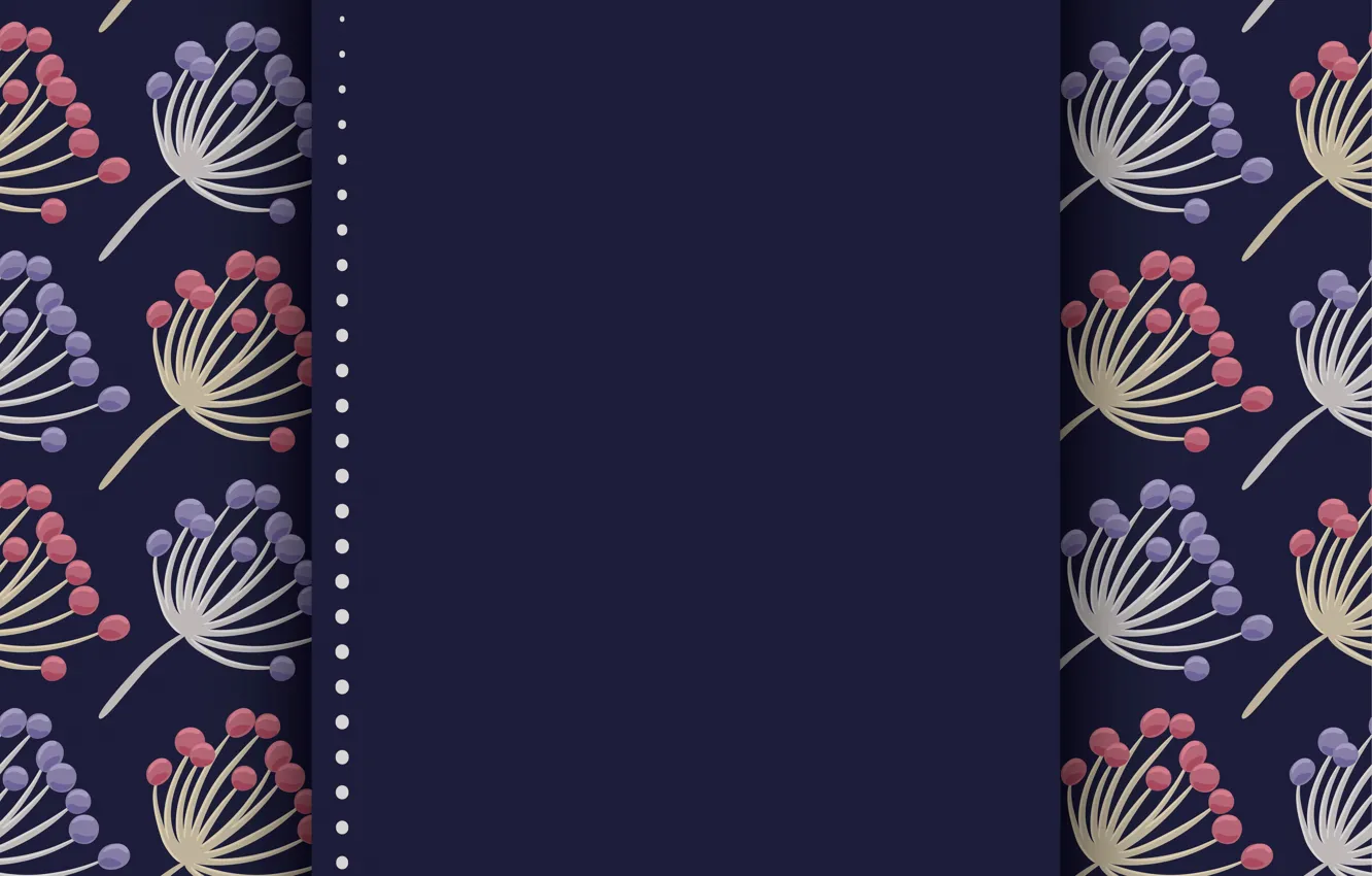 Photo wallpaper flowers, pattern, texture, blue background