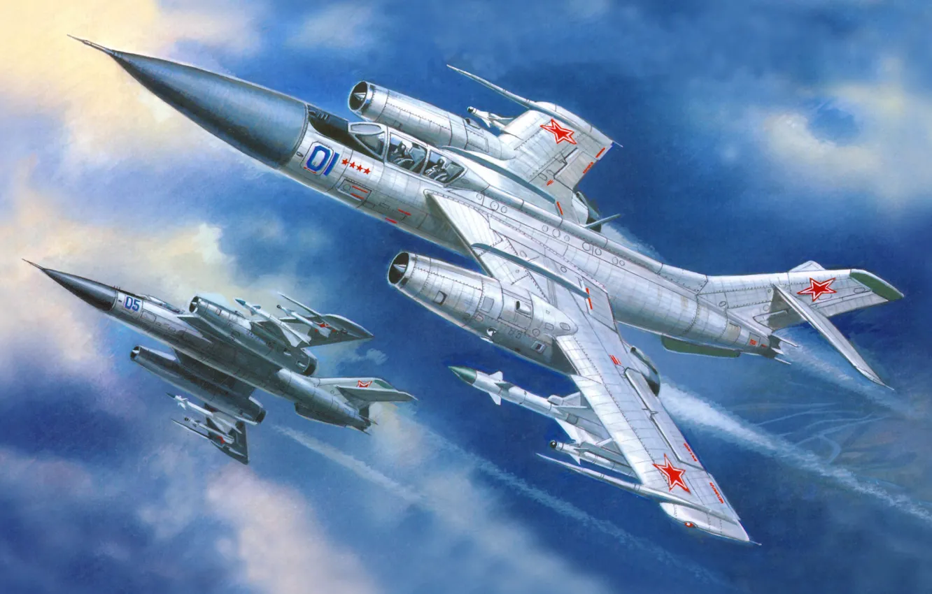 Photo wallpaper figure, fighter, pair, the plane, Yak-28