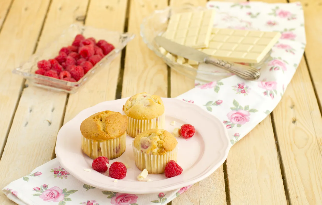 Photo wallpaper white, berries, raspberry, tile, food, chocolate, dessert, cakes