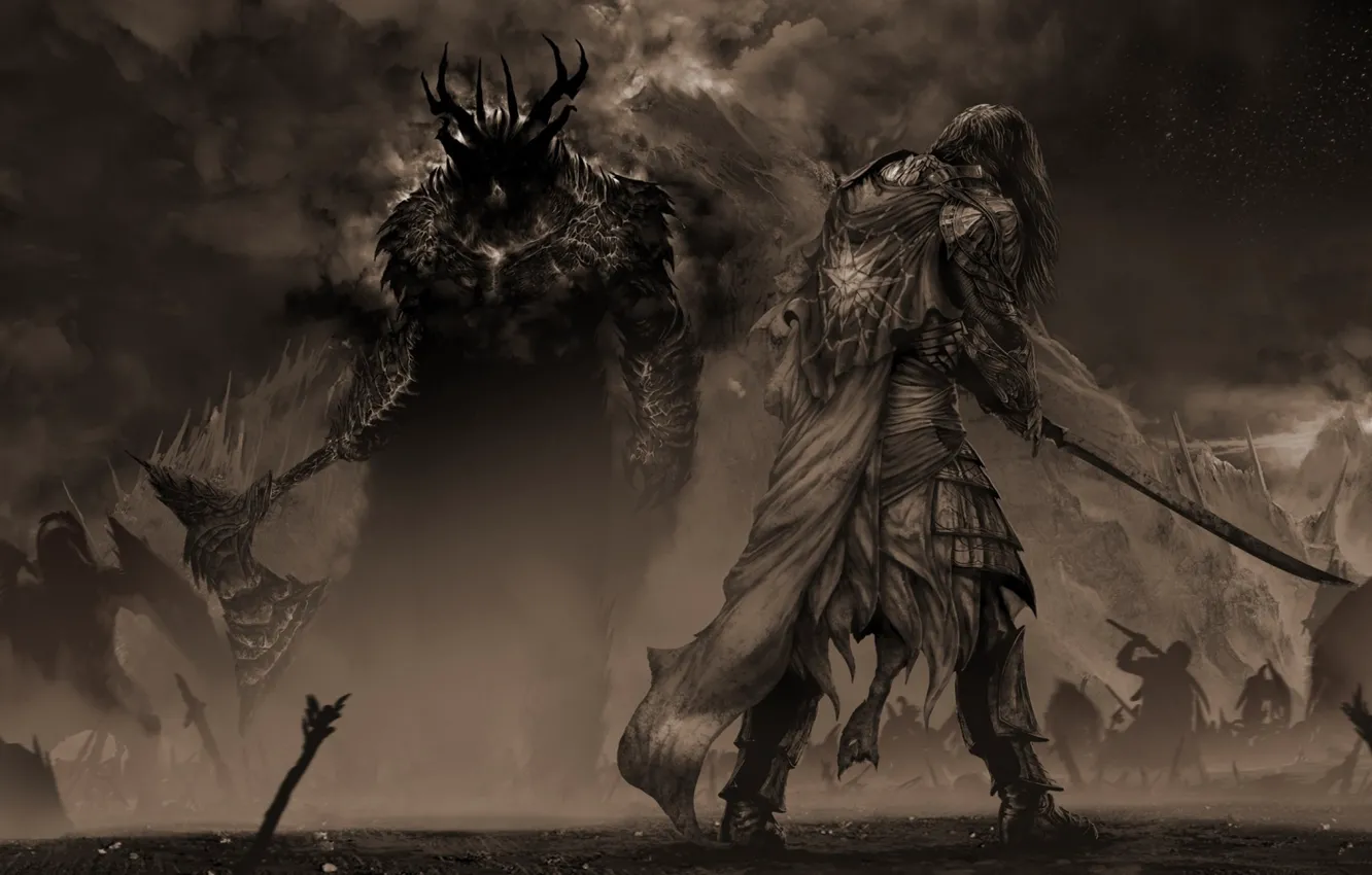 Photo wallpaper battle, boss, the army of death