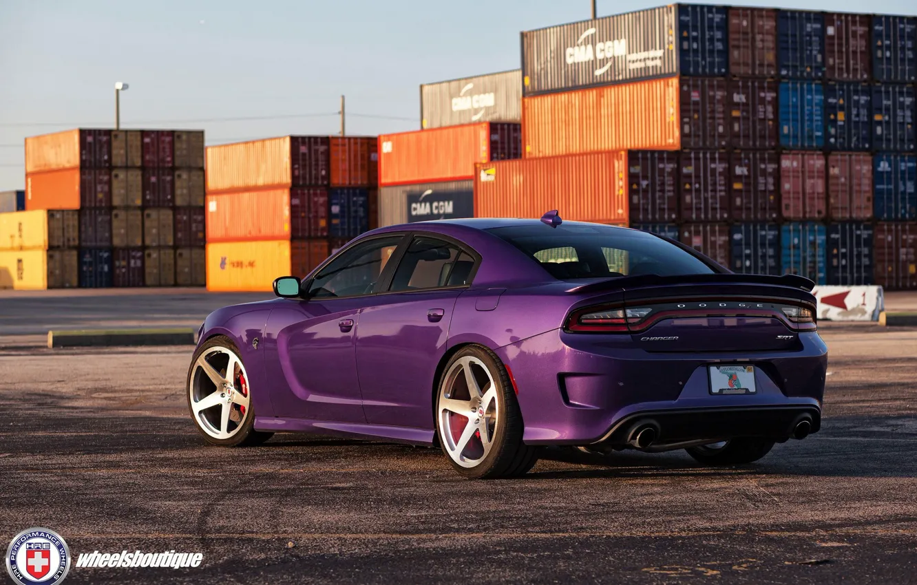 Photo wallpaper Purple, Dodge Charger, Hellcat, SRT