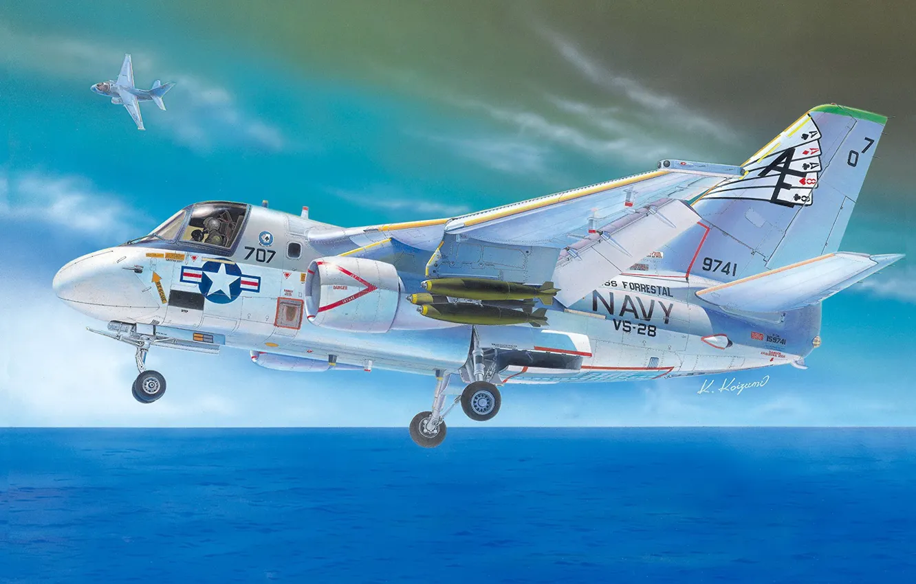 Photo wallpaper sea, the plane, figure, pair, chassis, Lockheed, deck, anti-submarine