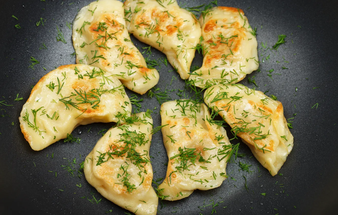 Photo wallpaper dill, filling, the dough, dumplings