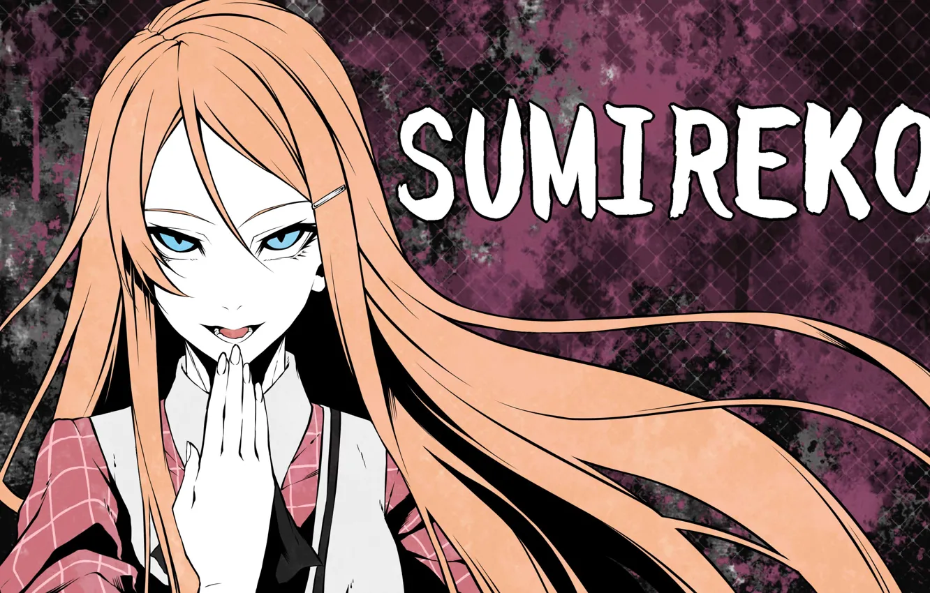 Photo wallpaper look, girl, smile, background, hand, anime, Akuma no Riddle